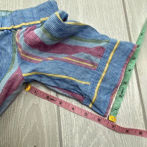 Frame Women's Blue & Purple Multi Linen Striped Mini Dress Size Small - Picture 7 of 11